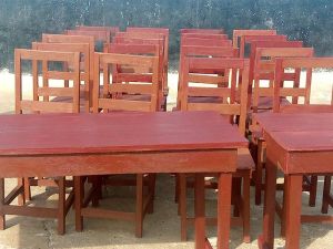 wooden desks and chairs given to RISS by the PTA 3/2023